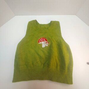 Ladies Green Crop Top By Shein Size XS Mushrooms